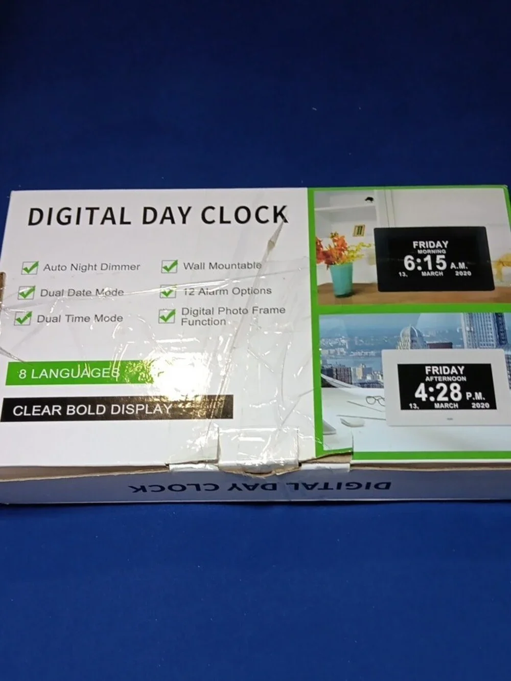 Digital Day Clock - Black - Unbranded